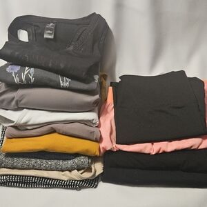 Womens size medium tops and bottoms, 13 pieces